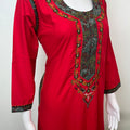 Crimson Graceful Bizzlizzy Nighty with Embroidery