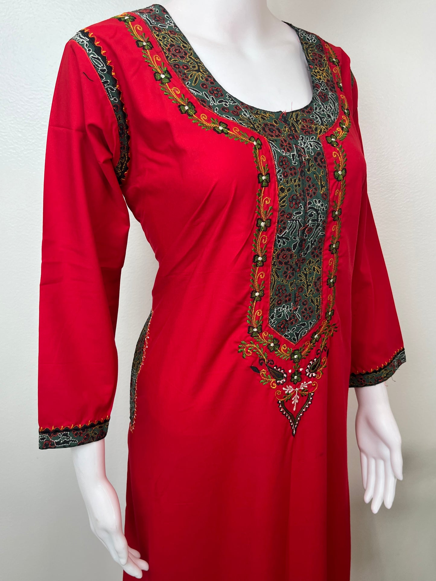 Crimson Graceful Bizzlizzy Nighty with Embroidery