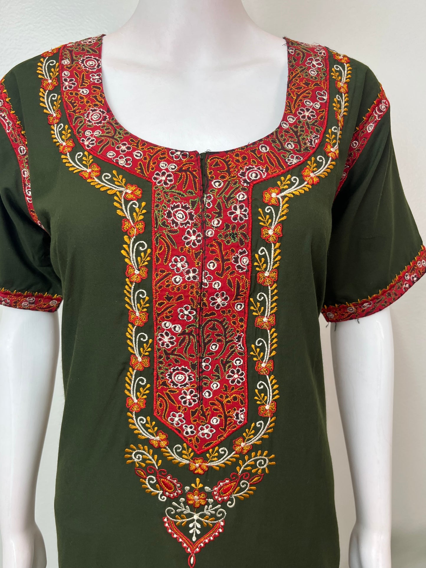 Bottle Green Premium Bizzylizzy Embroidered Nightgown