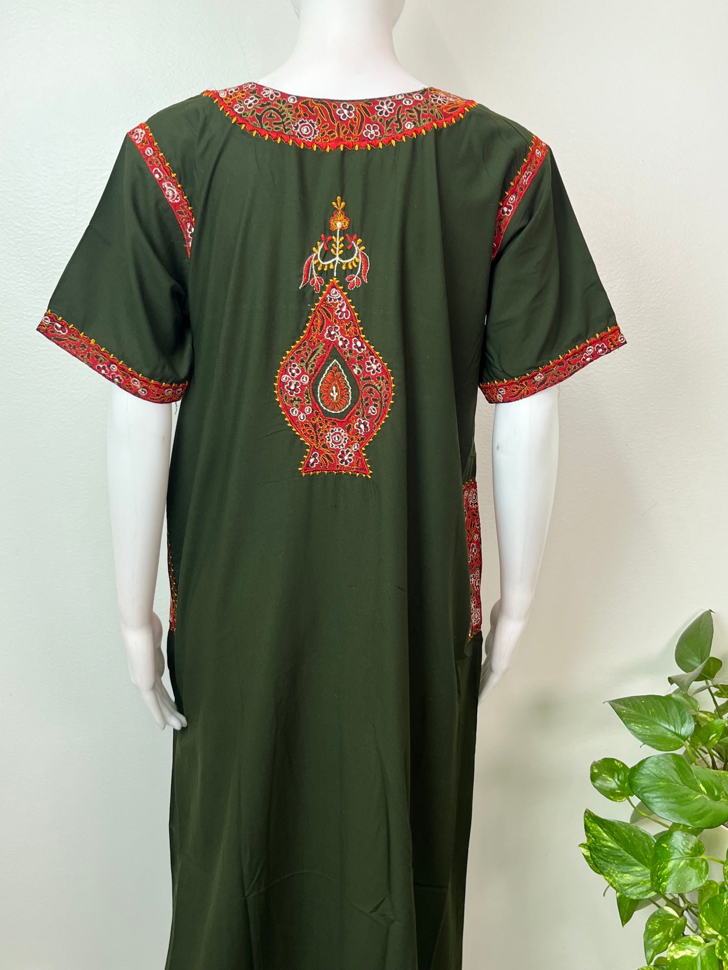 Bottle Green Premium Bizzylizzy Embroidered Nightgown