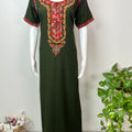 Bottle Green Premium Bizzylizzy Embroidered Nightgown