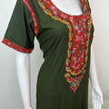 Bottle Green Premium Bizzylizzy Embroidered Nightgown