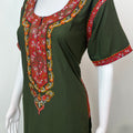Bottle Green Premium Bizzylizzy Embroidered Nightgown