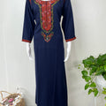 Navy Blue Elegant Comfort Bizzylizzy Nighty with 3/4th Sleeves
