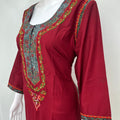 Maroon Classic Charm Bizzylizzy Nighty with 3/4 Sleeves