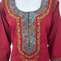 Maroon Classic Charm Bizzylizzy Nighty with 3/4 Sleeves