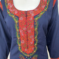 Navy Blue Elegant Comfort Bizzylizzy Nighty with 3/4th Sleeves