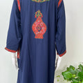 Navy Blue Elegant Comfort Bizzylizzy Nighty with 3/4th Sleeves