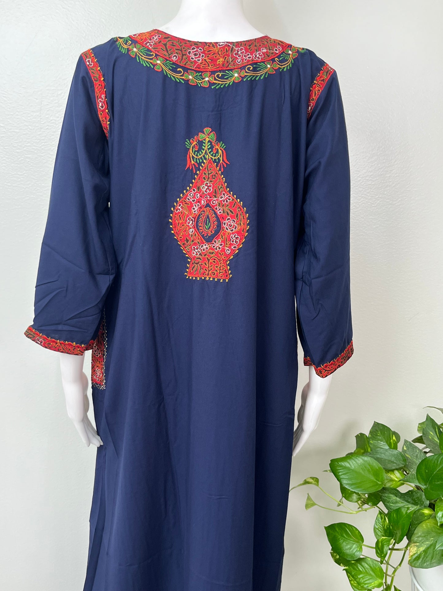 Navy Blue Elegant Comfort Bizzylizzy Nighty with 3/4th Sleeves