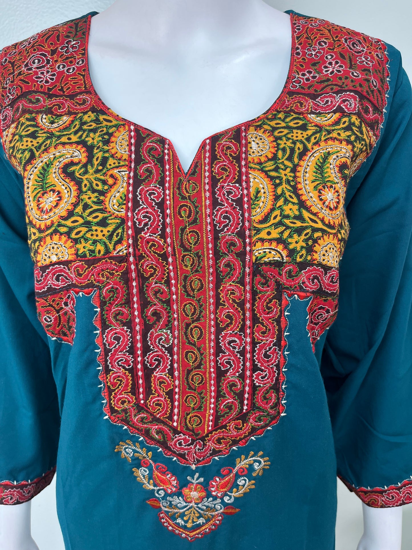 Teal Blue Delicate Embroidery Bizzylizzy Nightgown