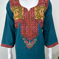 Teal Blue Delicate Embroidery Bizzylizzy Nightgown