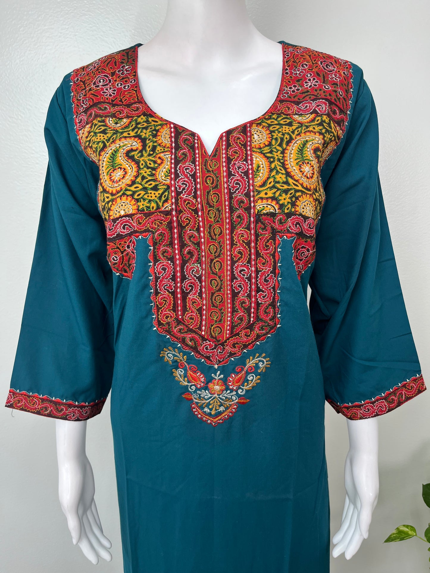 Teal Blue Delicate Embroidery Bizzylizzy Nightgown