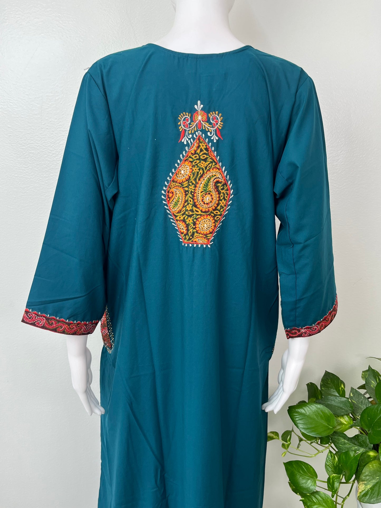 Teal Blue Delicate Embroidery Bizzylizzy Nightgown