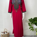 Hot Pink Elegant Comfort Bizzylizzy Nighty with 3/4th Sleeves