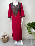 Hot Pink Elegant Comfort Bizzylizzy Nighty with 3/4th Sleeves