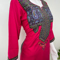 Hot Pink Elegant Comfort Bizzylizzy Nighty with 3/4th Sleeves