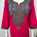 Hot Pink Elegant Comfort Bizzylizzy Nighty with 3/4th Sleeves