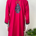 Hot Pink Elegant Comfort Bizzylizzy Nighty with 3/4th Sleeves