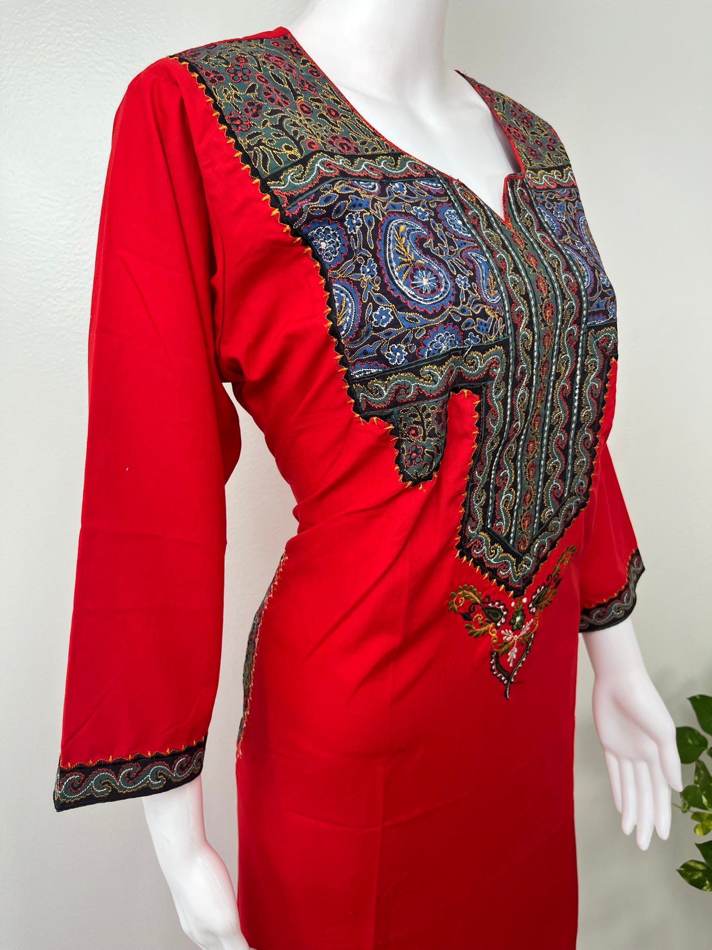 Crimson Red Soft & Stylish Bizzylizzy Nightgown with Long Sleeves