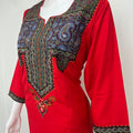 Crimson Red Soft & Stylish Bizzylizzy Nightgown with Long Sleeves