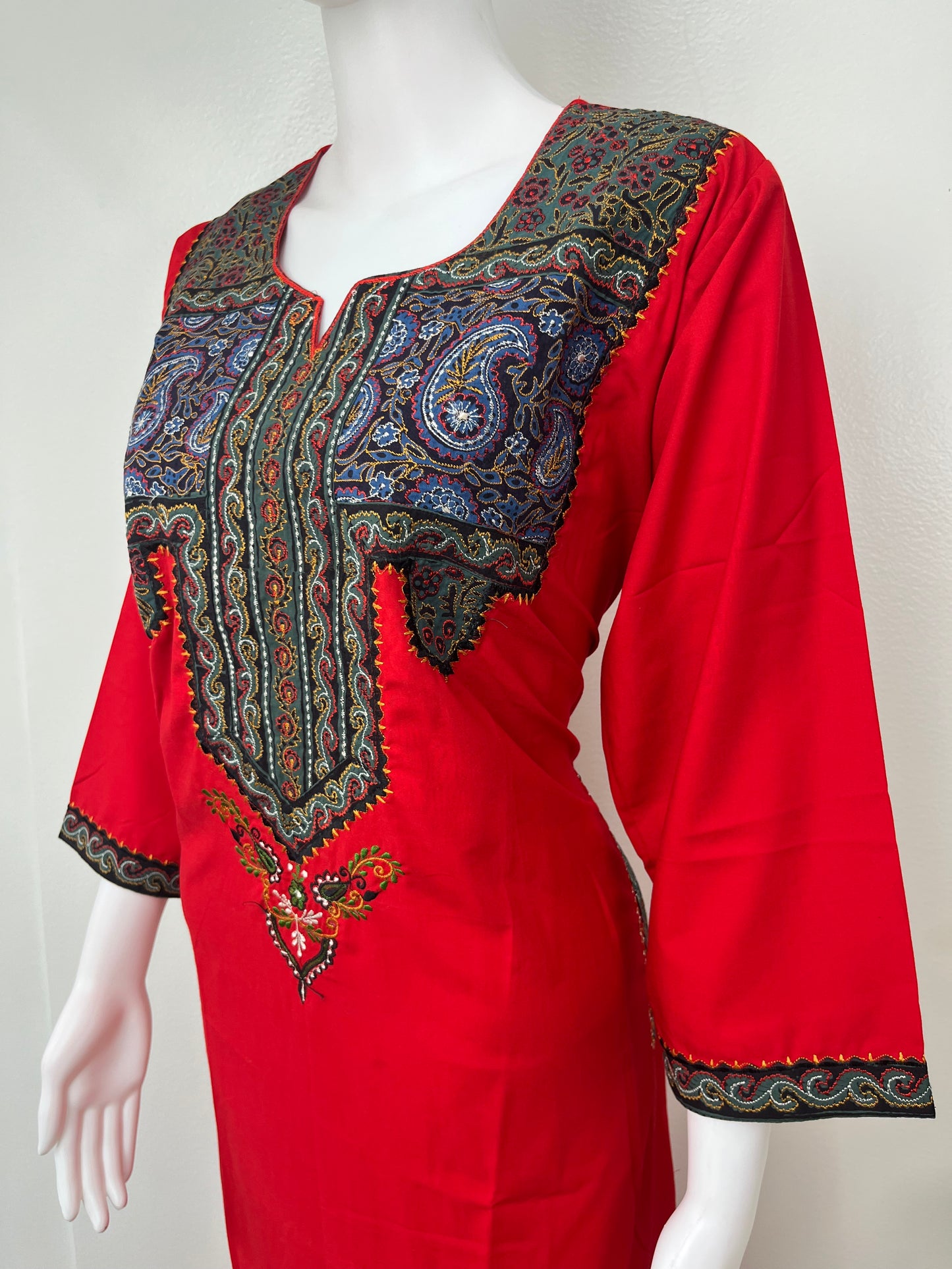 Crimson Red Soft & Stylish Bizzylizzy Nightgown with Long Sleeves