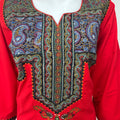Crimson Red Soft & Stylish Bizzylizzy Nightgown with Long Sleeves