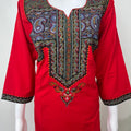 Crimson Red Soft & Stylish Bizzylizzy Nightgown with Long Sleeves