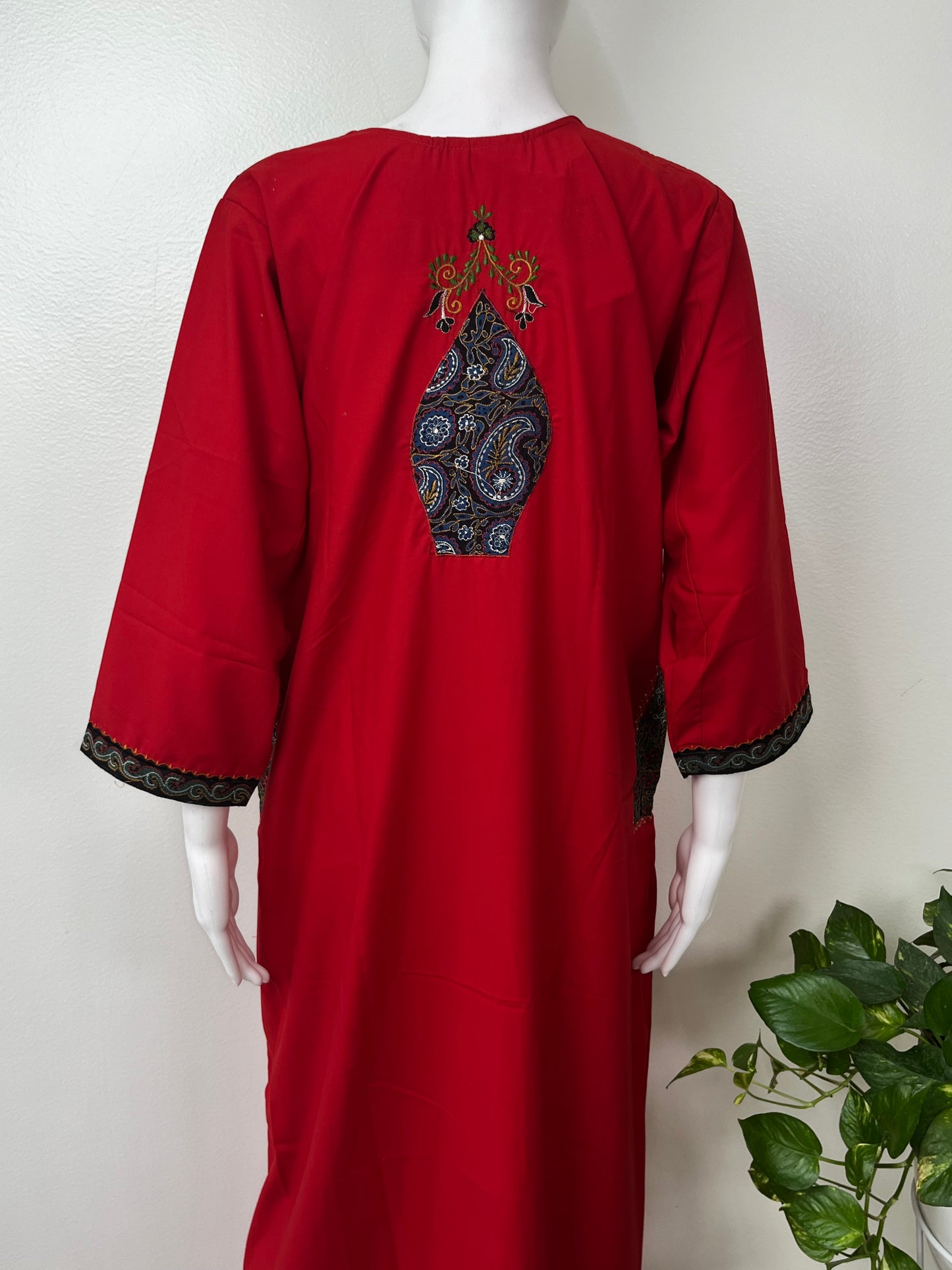 Crimson Red Soft & Stylish Bizzylizzy Nightgown with Long Sleeves