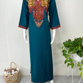 Teal Blue Delicate Embroidery Bizzylizzy Nightgown