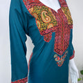 Teal Blue Delicate Embroidery Bizzylizzy Nightgown