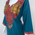 Teal Blue Delicate Embroidery Bizzylizzy Nightgown