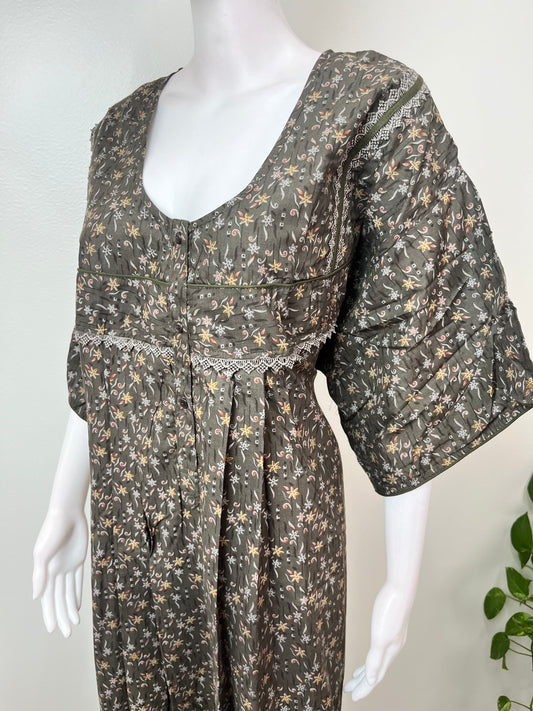 Gray Floral Printed Bizzylizzy Nightgown