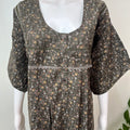 Gray Floral Printed Bizzylizzy Nightgown