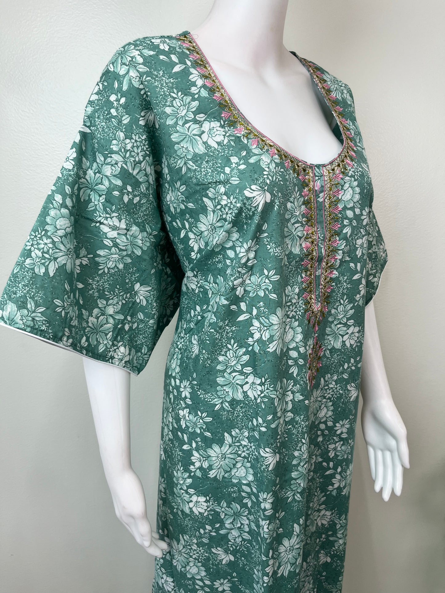 Green Classic Charm Embroidered Bizzylizzy Nightgown