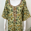 Green Delicate Embroidery Bizzylizzy Nighty