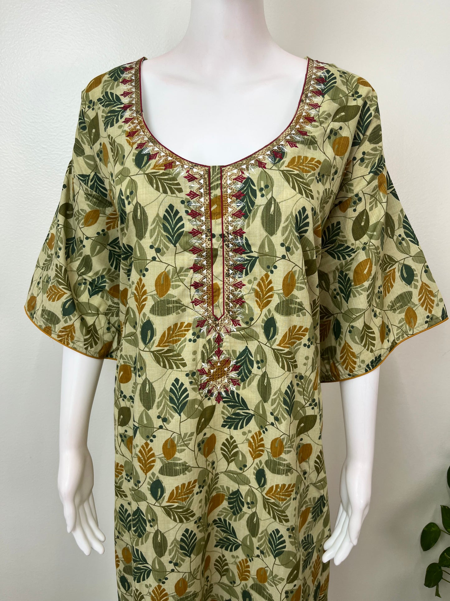 Green Delicate Embroidery Bizzylizzy Nighty