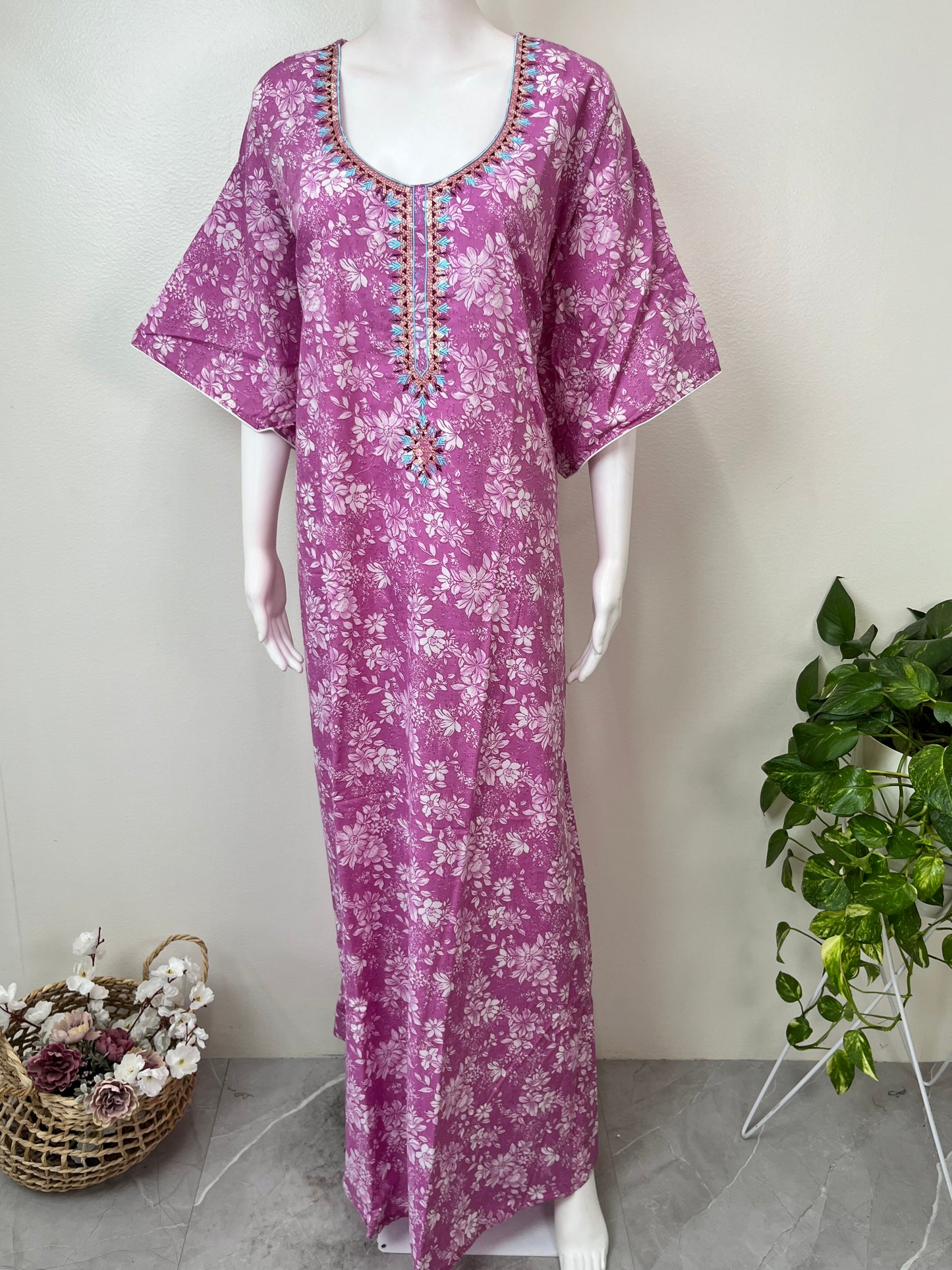 Purple Embroidered Bizzylizzy Nighty