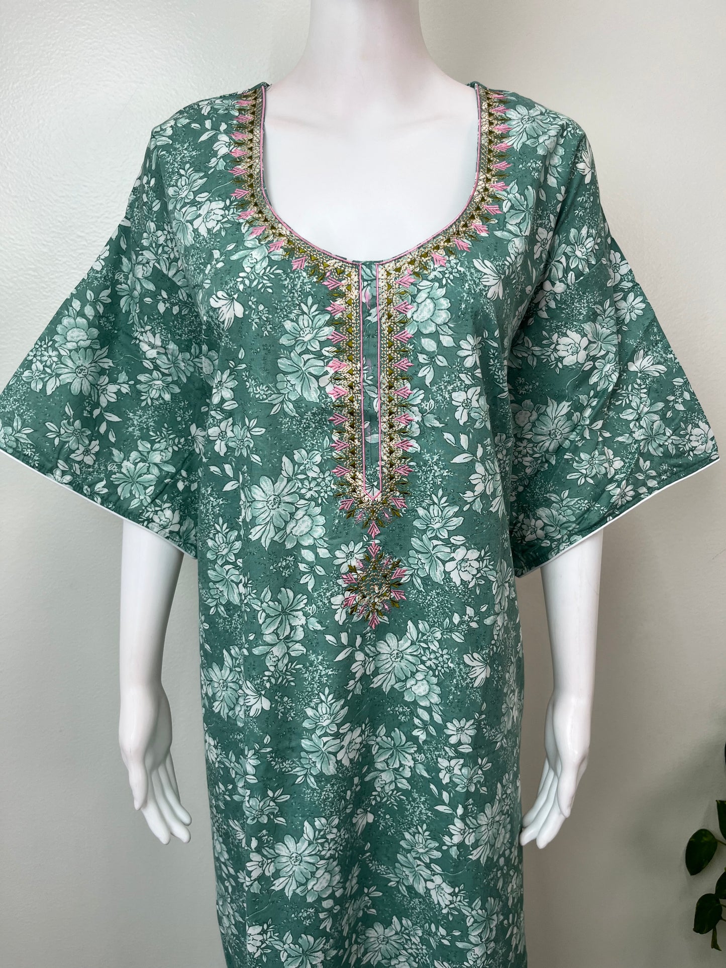 Green Classic Charm Embroidered Bizzylizzy Nightgown