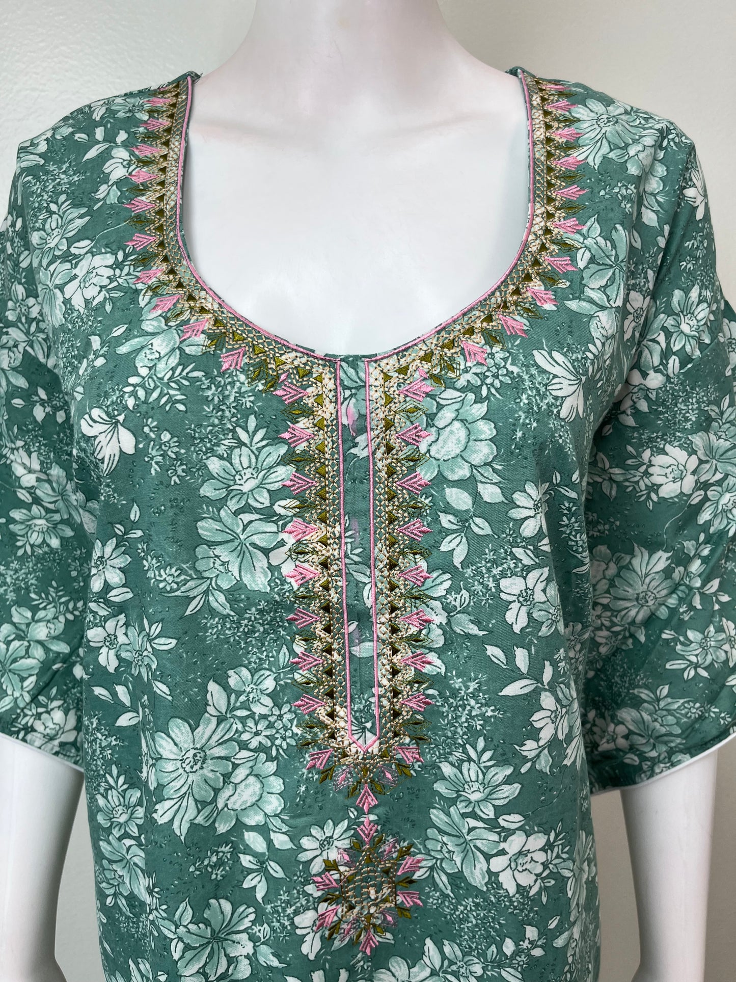 Green Classic Charm Embroidered Bizzylizzy Nightgown