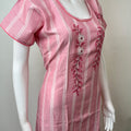 Pink Elegant Embroidered Rayon Fabric Nighty