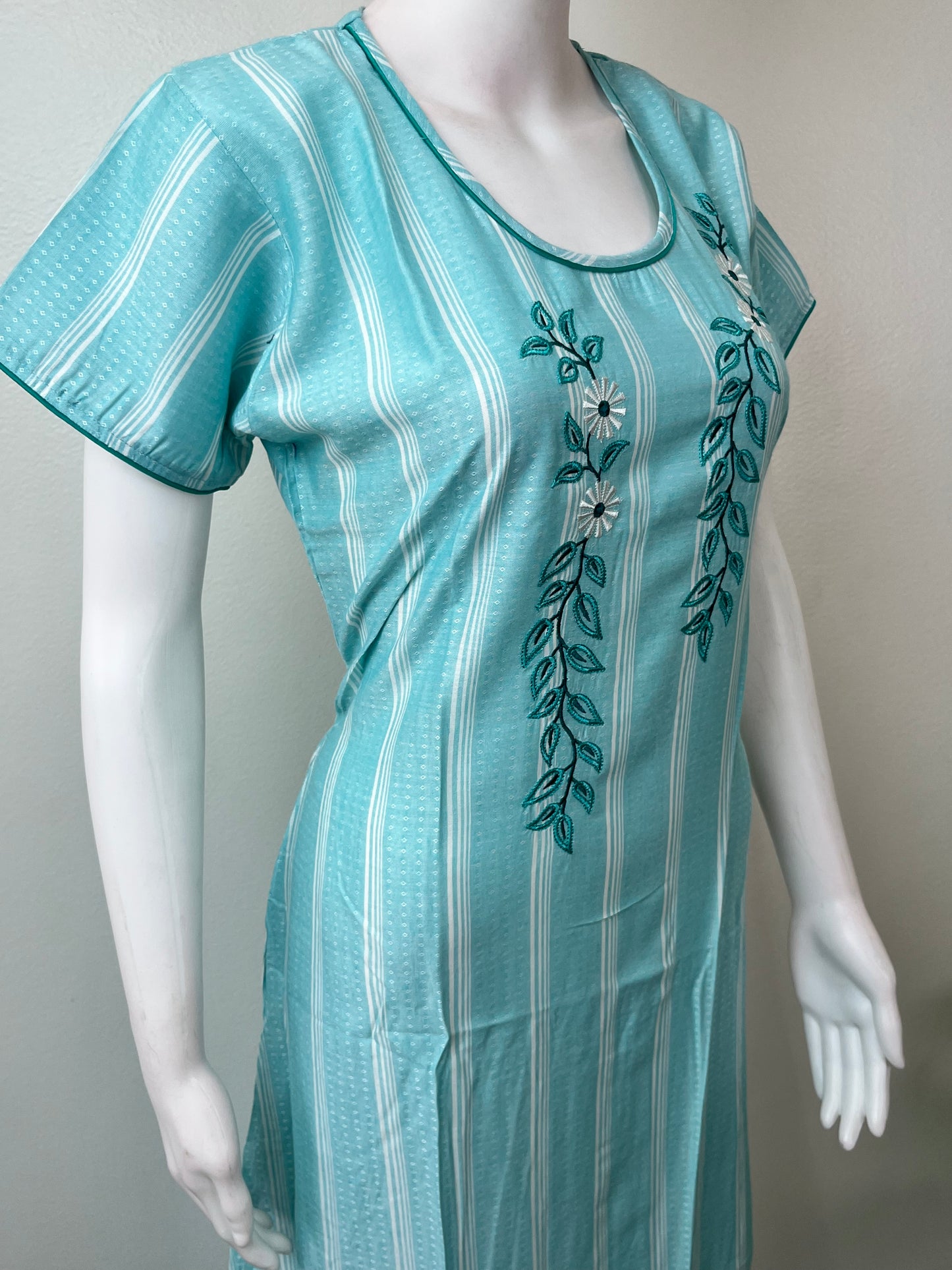 Sky Blue Soft & Stylish Rayon Fabric Nightgown