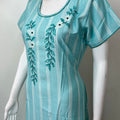 Sky Blue Soft & Stylish Rayon Fabric Nightgown