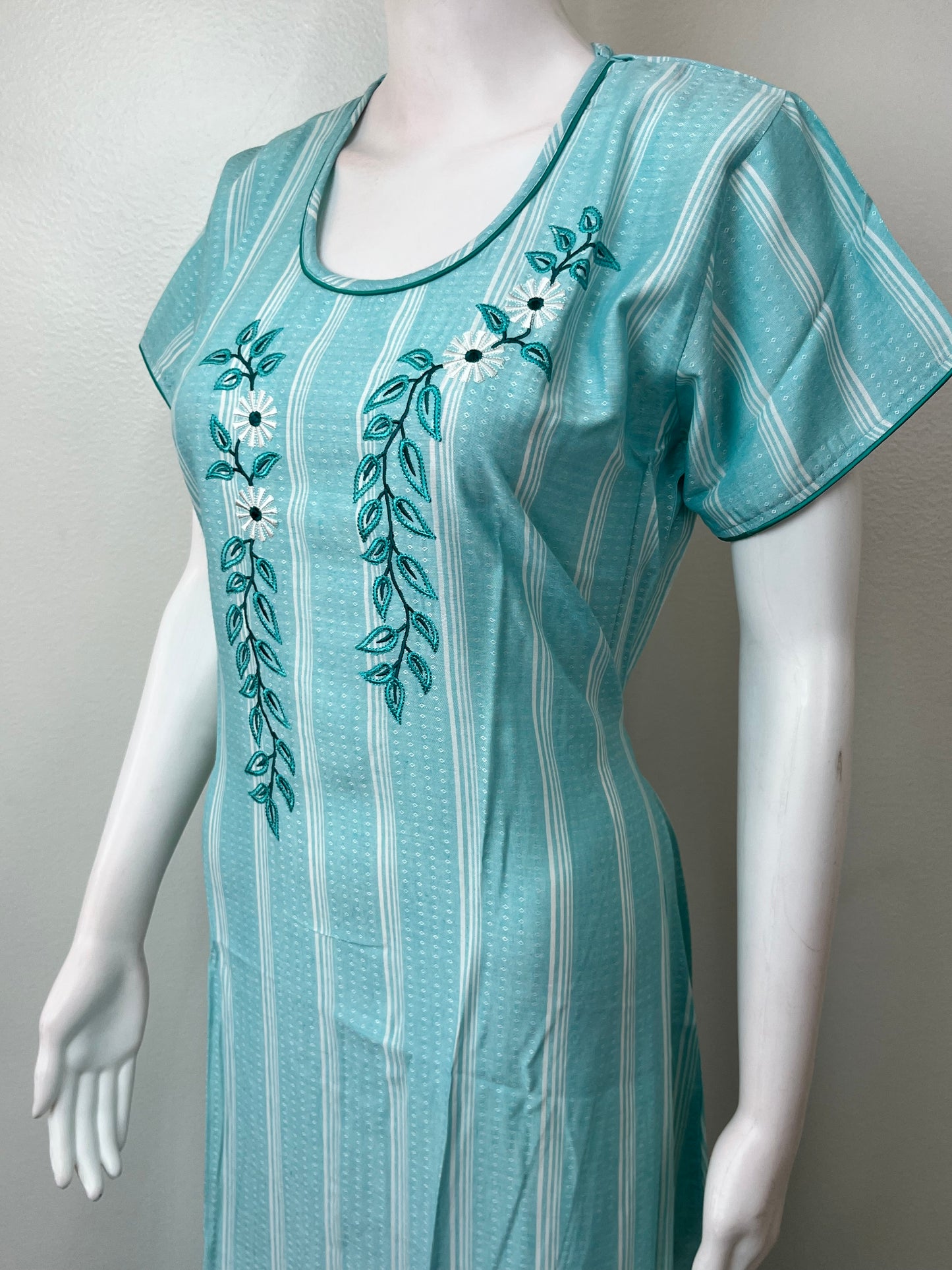 Sky Blue Soft & Stylish Rayon Fabric Nightgown