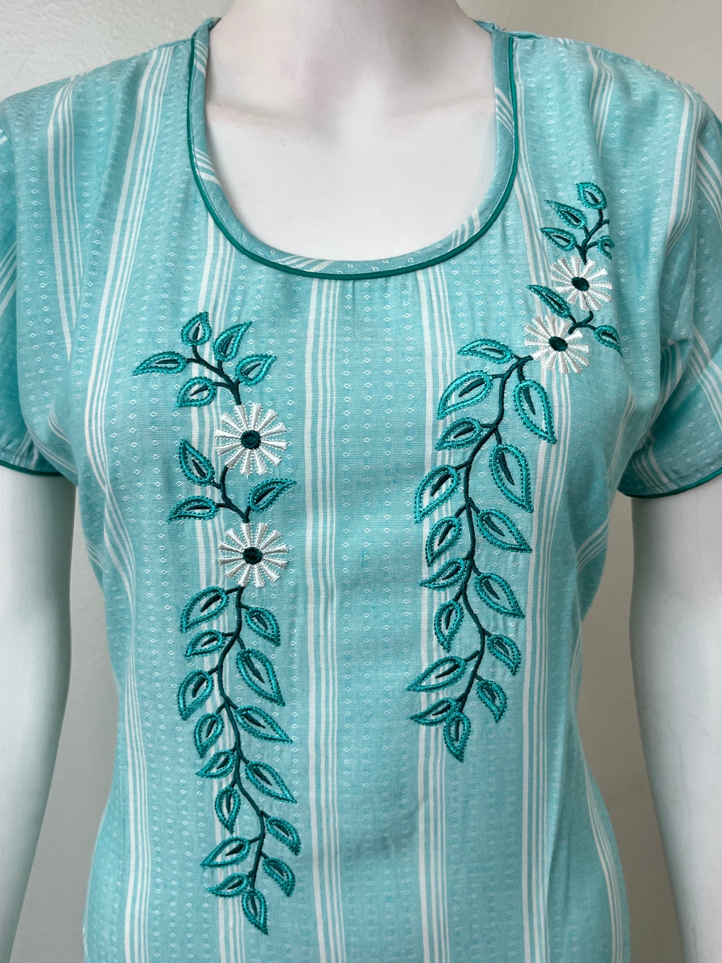 Sky Blue Soft & Stylish Rayon Fabric Nightgown