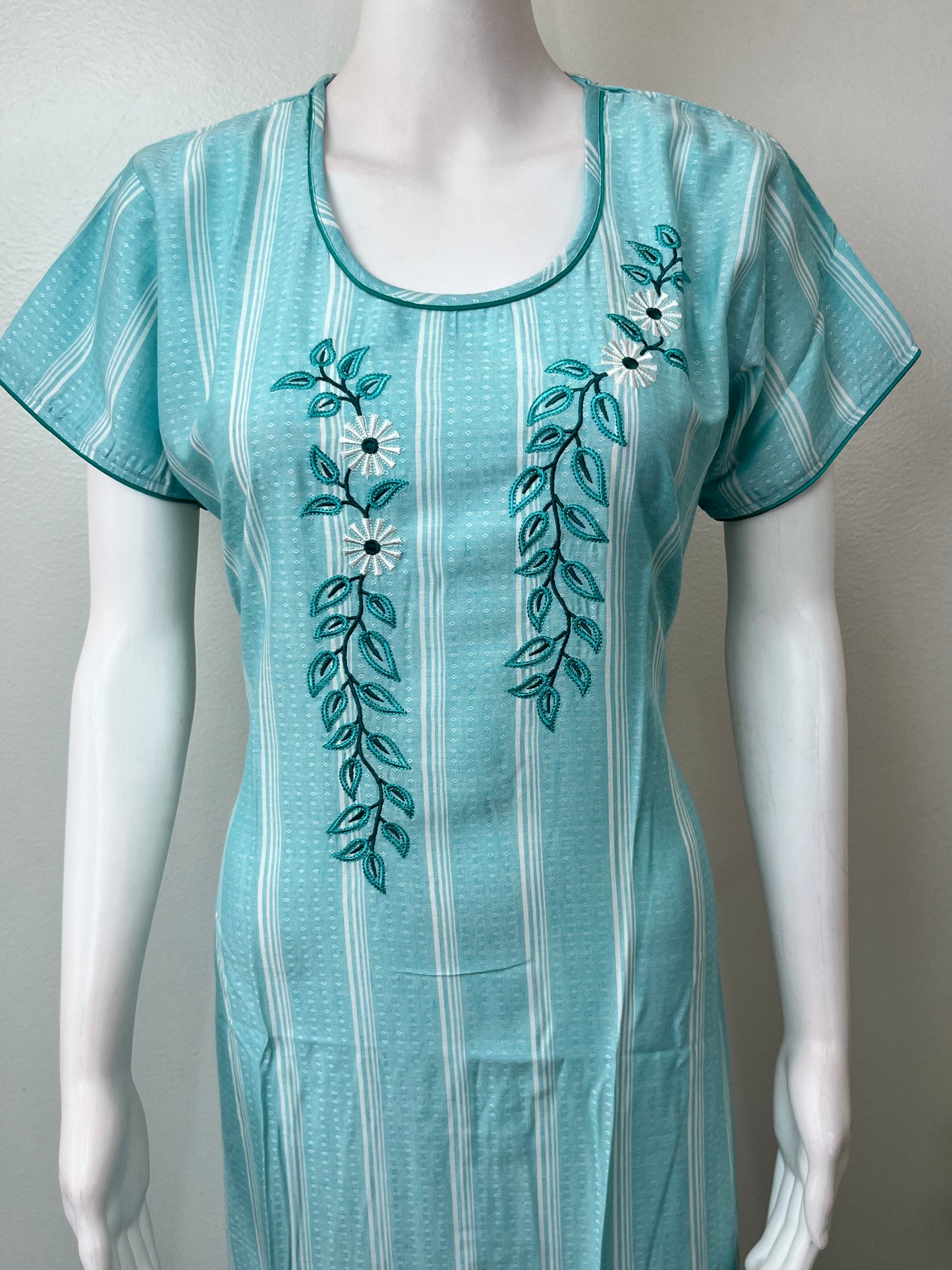 Sky Blue Soft & Stylish Rayon Fabric Nightgown