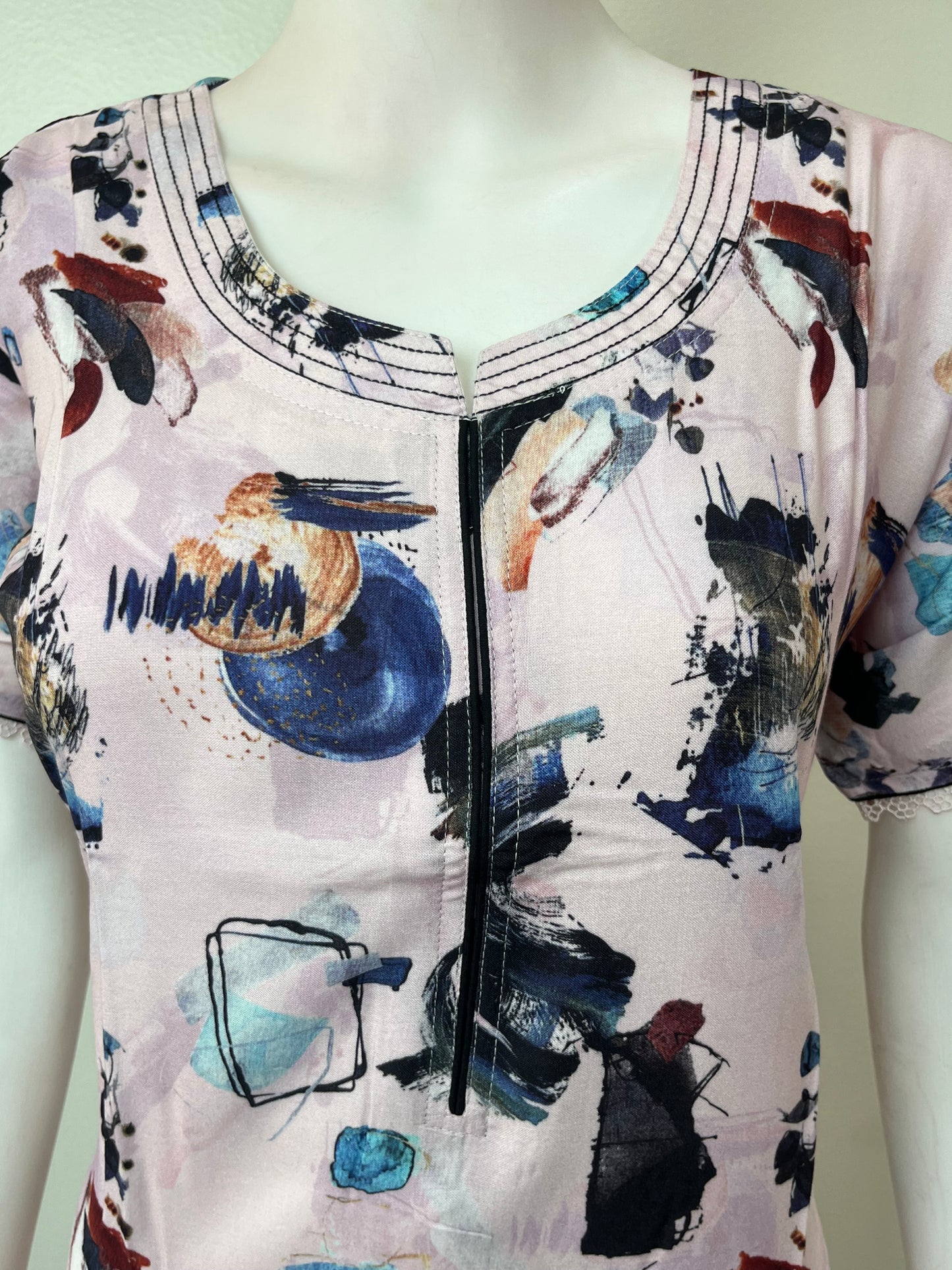 Pink Rayon Fabric Nightgown Silky Texture