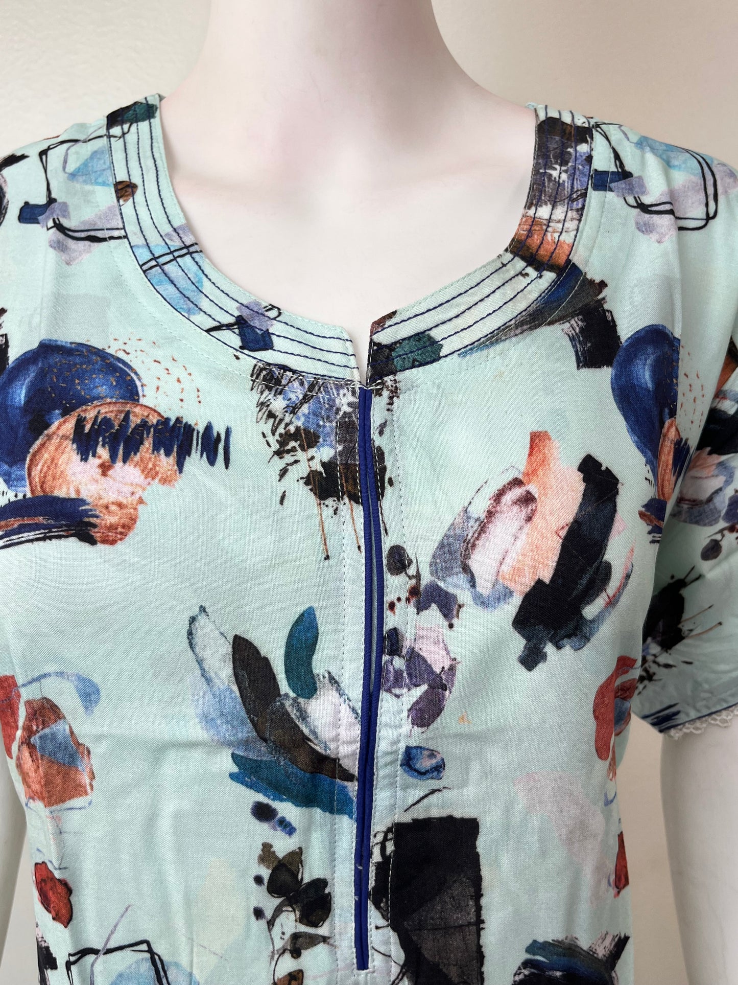 Printed Rayon Fabric Nightgown for Women