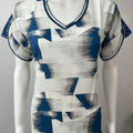 White & Blue Printed Premium Rayon Fabric Nightgown