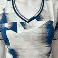 White & Blue Printed Premium Rayon Fabric Nightgown