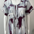 White Abstract Soft & Breathable Rayon Nightgown Perfect for All Seasons